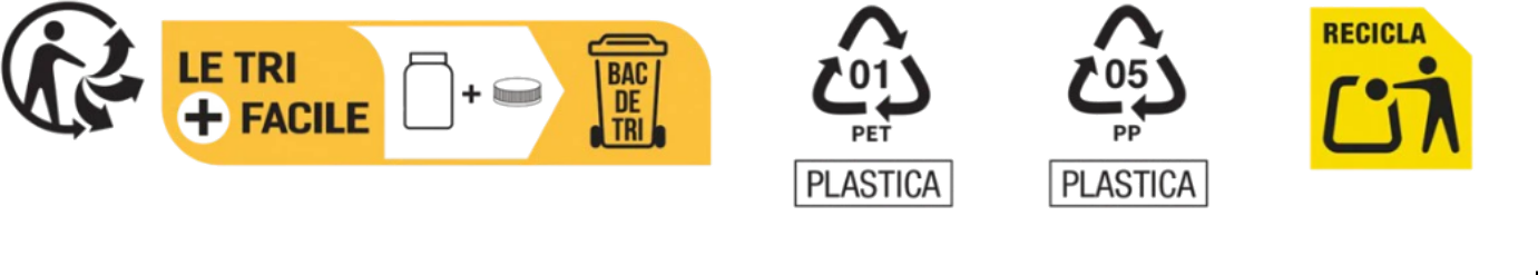 Iconos de reciclaje y certificación